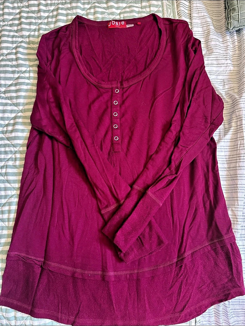 Josie Long Sleeve Tunic in Pink Size Large